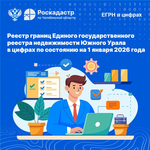 Реестр границ Единого государственного реестра недвижимости Южного Урала в цифрах по состоянию на 1 января 2026 года