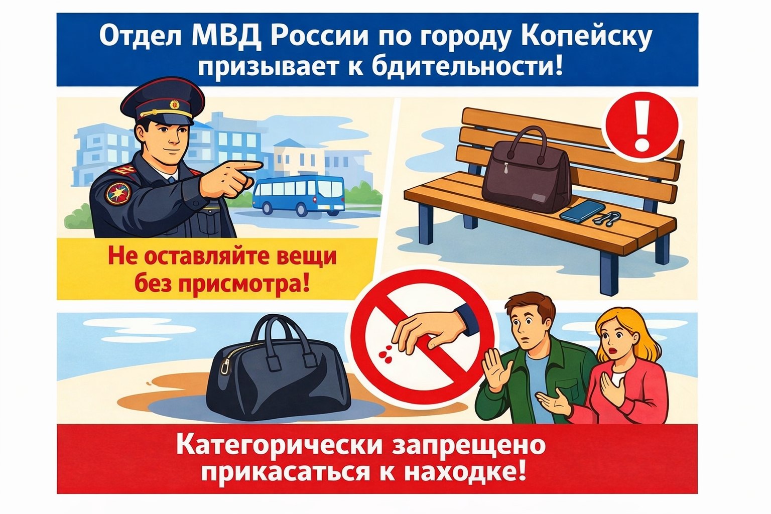 Безопасность в наших руках: Отдел МВД России по городу Копейску призывает к бдительности