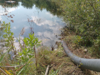 В Копейске продолжается откачка воды из технологического водоема