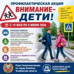Профилактическая акция «Внимание — дети!» пройдёт в Челябинской области с 18 мая по 8 июня 2026 года