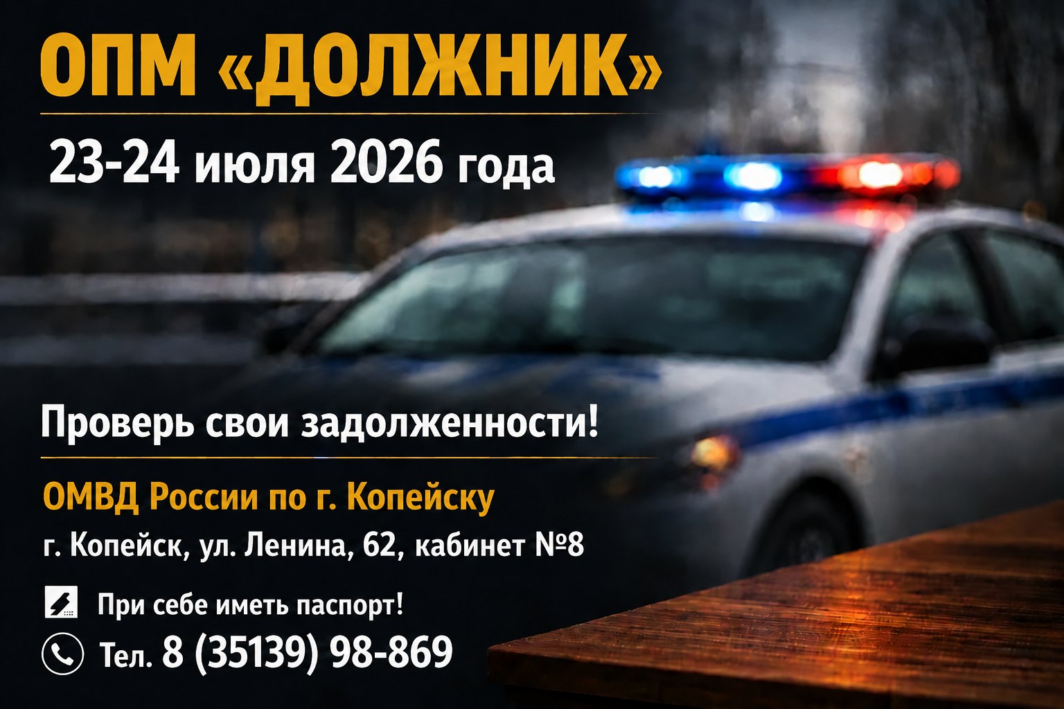Оперативно-профилактические мероприятия «Должник»